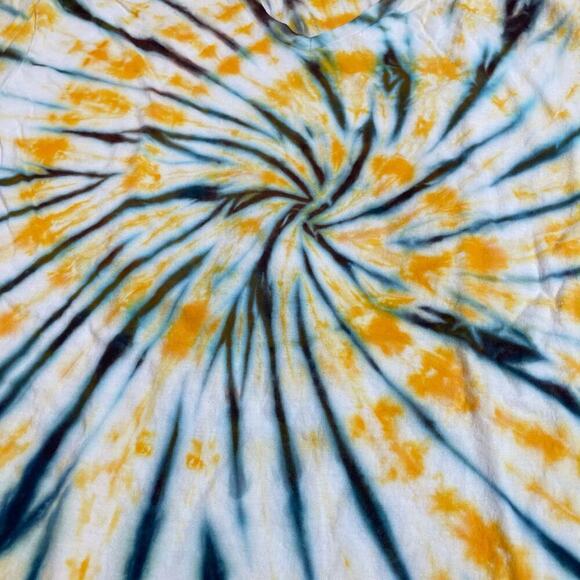 handmade tie dyed unisex tshirt two-tone spiral vneck XL - Picture 3 of 7